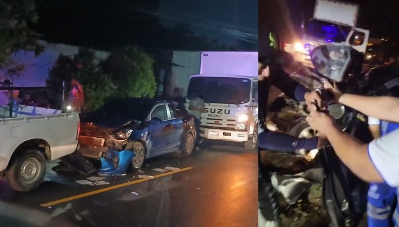 Un lesionado tras aparatoso accidente en Moncagua Una persona resultó lesionada en un accidente de tránsito ocurrido en la carretera Panamericana cerca del desvío a La Estancia, en Moncagua, San Miguel.
