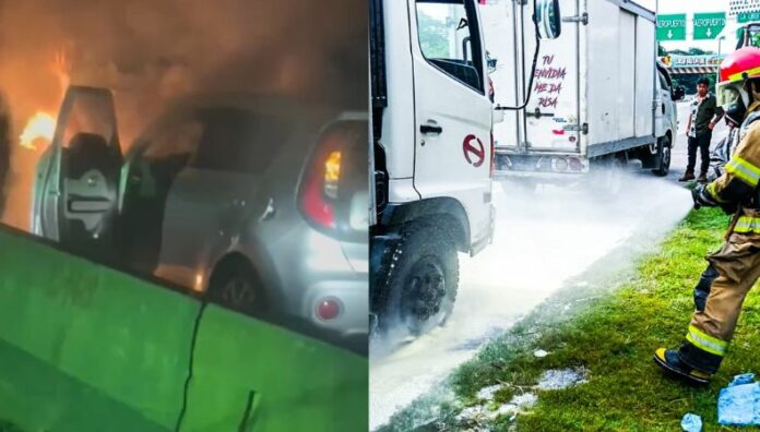 Dos vehículos se incendiaron en las últimas horas Esta mañana, dos vehículos se incendiaron. Uno de los siniestros ocurrió en la carretera Panamericana y el otro en la carretera al Aeropuerto.