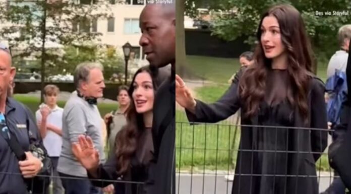 La actriz detuvo un altercado entre fotógrafos en pleno rodaje de 