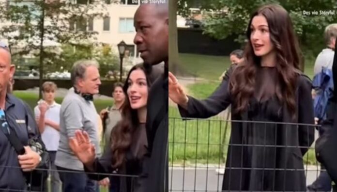 Anne Hathaway frena a paparazzi con inesperada advertencia La actriz detuvo un altercado entre fotógrafos en pleno rodaje de