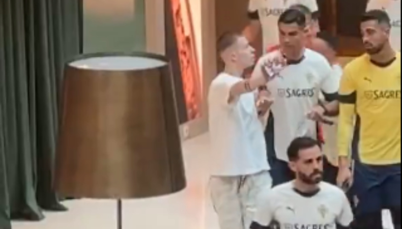 Cristiano Ronaldo reaccionó de una manera nunca antes vista cuando un aficionado intentó fotografiarse con el portugués.