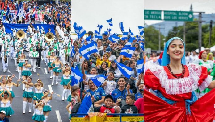 Salvadoreños celebran el Día de la Independencia con desfile cívico Como ya es tradición, cientos de salvadoreños se congregaron en las principales calles para participar de los desfiles que conmemoran la Independencia.