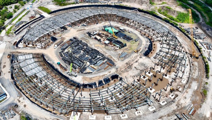 Construcción del nuevo Estadio Nacional de El Salvador El nuevo Estadio Nacional de El Salvador se espera que sea inaugurado en los primeros cuatro meses del 2027.