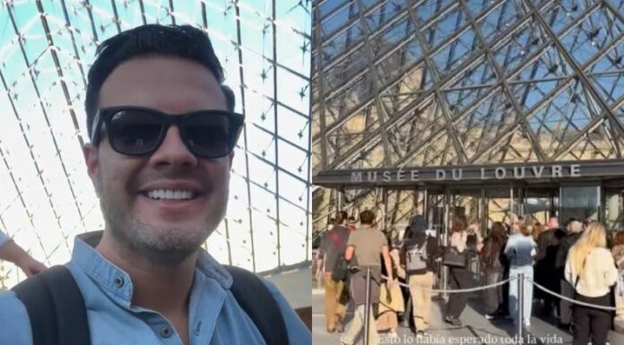 El conductor de Viva la Mañana compartió en sus historias de Instagram la experiencia que lo llevó hasta París para conocer a “la mujer más famosa del mundo”.