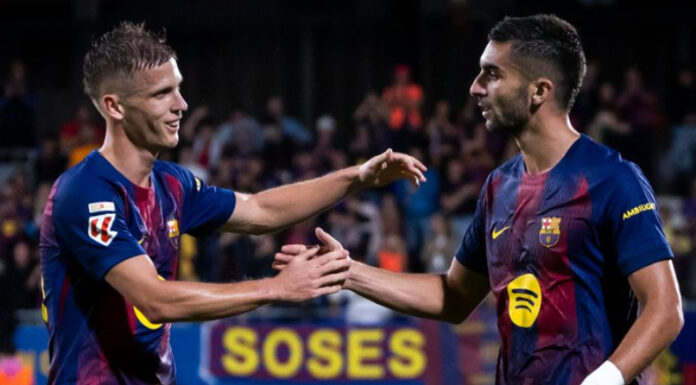 Barcelona goleó en casa al Getafe y se mantiene a dos puntos del líder Real Madrid en el campeonato español.