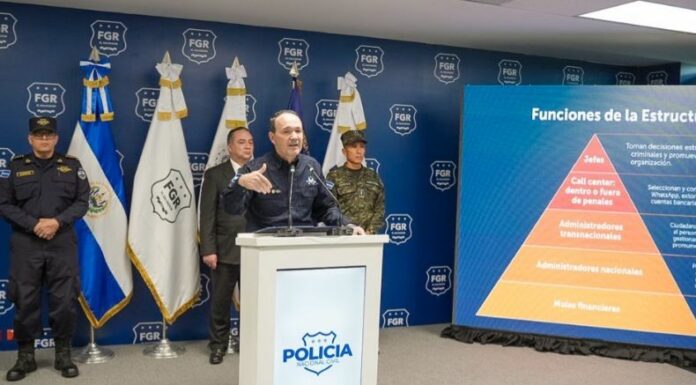 Fiscalía y gabinete de seguridad presentaron avances del caso “Escudo Virtual”, una red transnacional de estafa y extorsión en redes sociales.