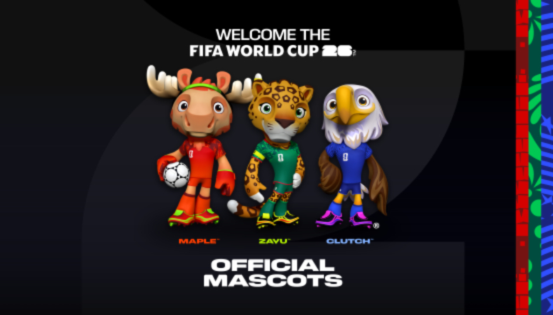 FIFA reveló los nombres e imágenes de las tres mascotas para la Copa Mundial 2026 a disputarse en Canadá, Estados Unidos y México.