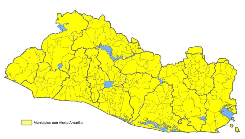 Protección Civil emite alerta amarilla por incremento de lluvias en el país Protección Civil declaró alerta amarilla en todo El Salvador por el incremento de lluvias generado por la Zona de Convergencia Intertropical, una baja presión y una onda tropical.