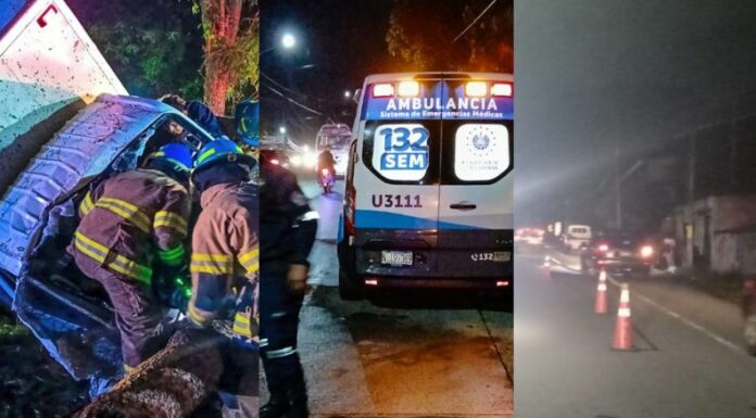 En las últimas horas, equipos de socorro y la Policía Nacional Civil (PNC) reportaron varios percances viales que dejaron como saldo al menos dos personas fallecidas y tres lesionados.