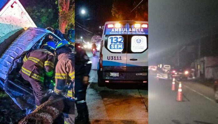 Al menos dos fallecidos y tres lesionados en accidentes de tránsito En las últimas horas, equipos de socorro y la Policía Nacional Civil (PNC) reportaron varios percances viales que dejaron como saldo al menos dos personas fallecidas y tres lesionados.