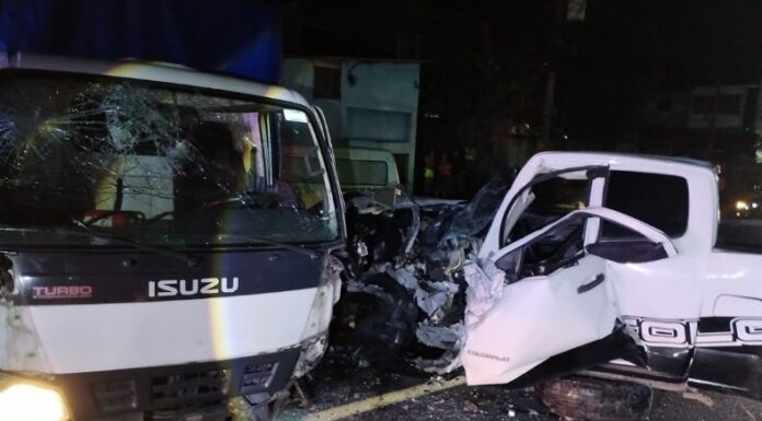 Esta mañana, cuatro personas resultaron lesionadas en un accidente registrado en el km 14 de la carretera Panamericana, en Ilopango.