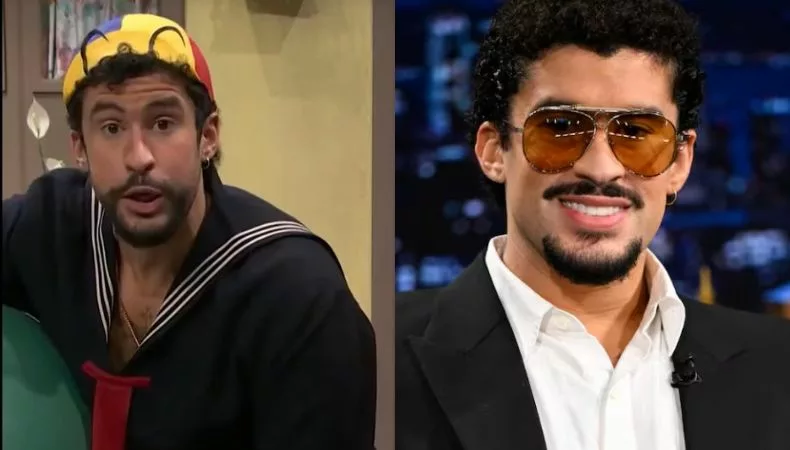 Con los cachetes inflados, Bad Bunny se convierte en “Quico”