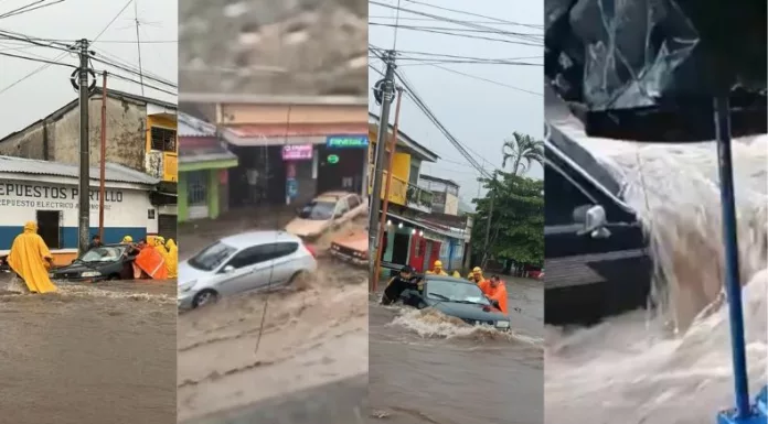 Las lluvias de las últimas horas ocasionaron severas inundaciones en diferentes zonas del municipio de Santa Ana Centro.