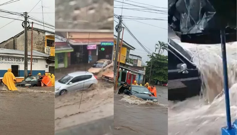 Las lluvias de las últimas horas ocasionaron severas inundaciones en diferentes zonas del municipio de Santa Ana Centro.