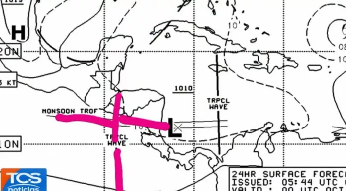 Hoy, abundante nubosidad y lluvias. Onda Tropical, vaguada y la Zona de Convergencia Intertropical están influyendo con las precipitaciones.