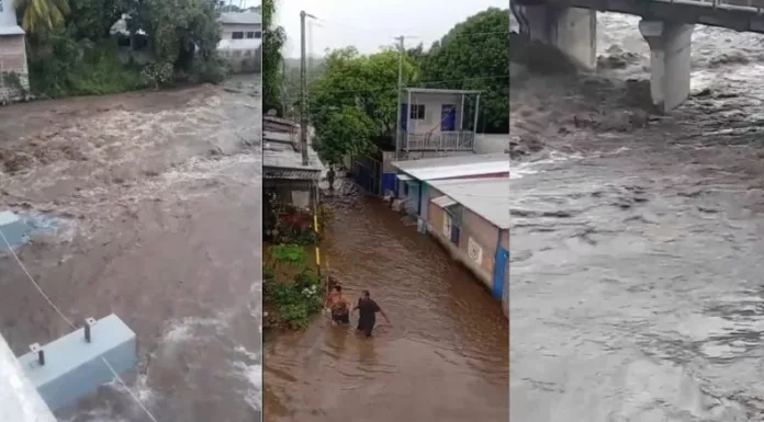 Las precipitaciones registradas en las últimas horas ocasionaron el desbordamiento del río Chilama en La Libertad.
