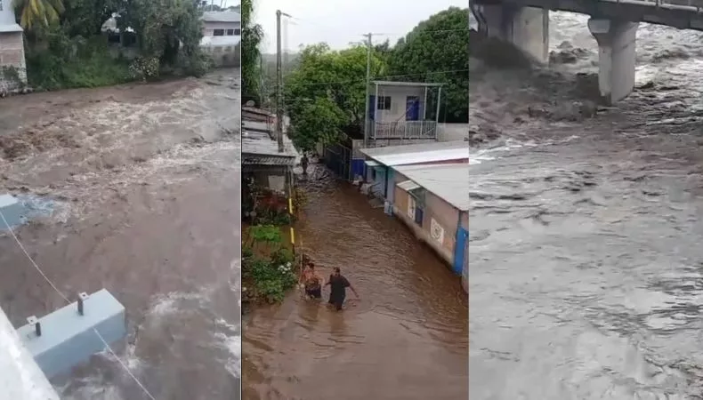 Las precipitaciones registradas en las últimas horas ocasionaron el desbordamiento del río Chilama en La Libertad.