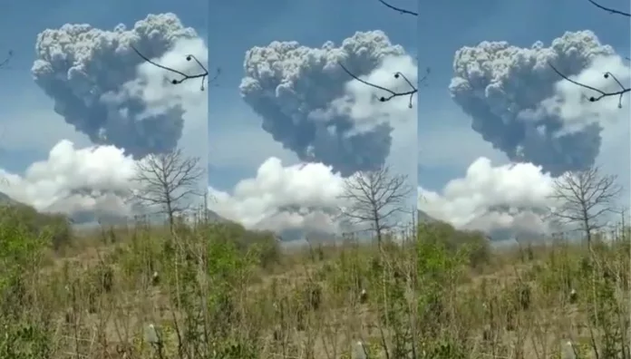 Volcán Lewotobi Laki-Laki erupciona y lanza enorme columna de ceniza