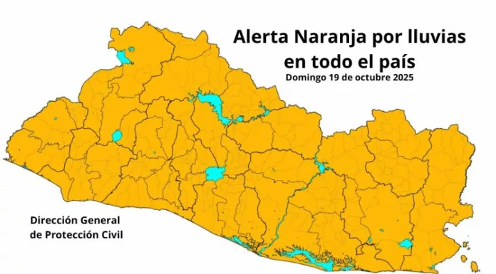 Dirección General de Protección Civil emite alerta naranja en todo el territorio nacional debido a las lluvias por el paso de una vaguada