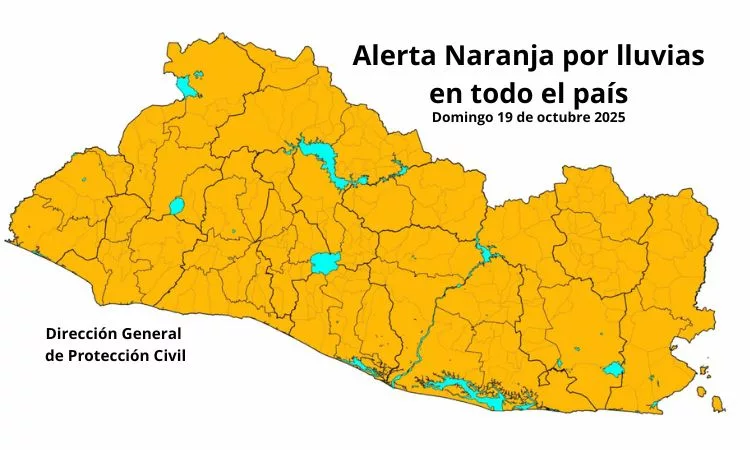 Dirección General de Protección Civil emite alerta naranja en todo el territorio nacional debido a las lluvias por el paso de una vaguada