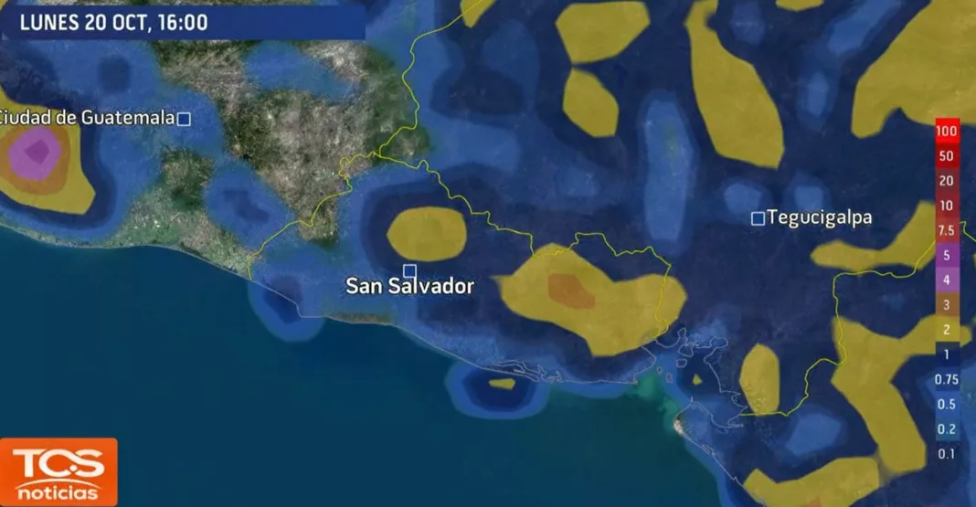 La influencia que genera un sistema de vaguada, ubicado en Centroamérica, permitirá que en El Salvador tengamos lluvias este lunes.
