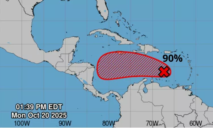 La tormenta tropical Melissa tiene altas posibilidades de formarse, pero su trayectoria aún es incierta y para algunos modelos podría afectar a Centroamérica.