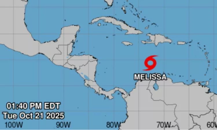 La tormenta tropical Melissa se ha formado en el mar Caribe. Podría convertirse en huracán el fin de semana, informa el Centro Nacional de Huracanes
