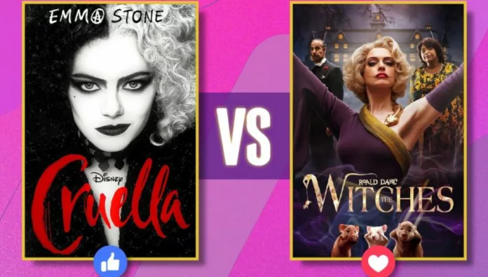 El “Versus de la Semana” de Canal 6 enfrenta a “Cruella” y “The Witches” El Drama y la fantasía se enfrentan en el “Versus de la Semana”. Solo una película se quedará con el horario estelar de este sábado 25 de octubre a las 8:00 p. m., y tú decides cuál será.