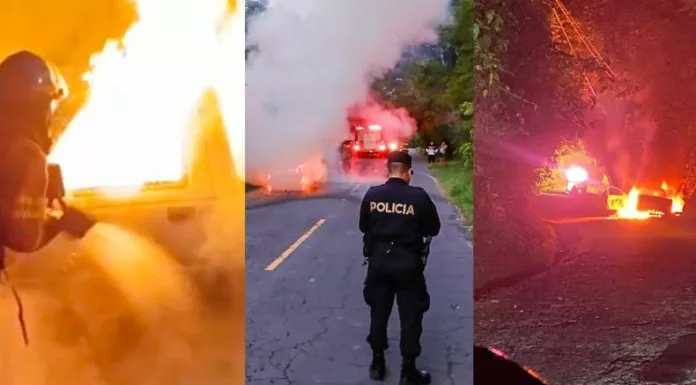 En las últimas horas se han registrado tres incendios de vehículos en diferentes puntos del país. Un hombre resultó con quemaduras.