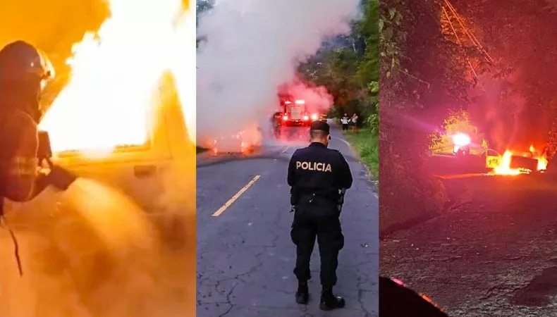 En las últimas horas se han registrado tres incendios de vehículos en diferentes puntos del país. Un hombre resultó con quemaduras.