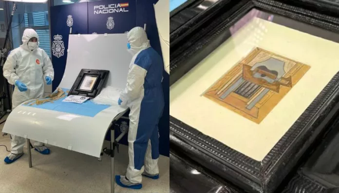 Recuperan en España un cuadro desaparecido de Picasso La Policía Nacional española recuperó un cuadro de Pablo Picasso desaparecido a principios de octubre cuando debía ser trasladado de Madrid a Granada.