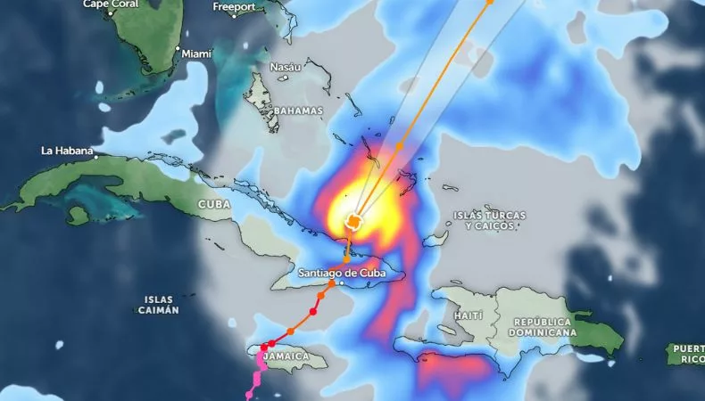 Huracán Melissa llega a Cuba con intensidad de categoría 3 El poderoso huracán tocó tierra el miércoles en el este de Cuba con vientos máximos sostenidos de 195 km/h, después de degradarse a categoría 3.