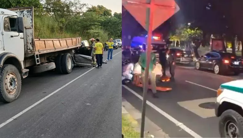 Una persona falleció y al menos ocho resultaron lesionadas en diferentes accidentes de tránsito registrados en las últimas horas en distintos puntos del país.