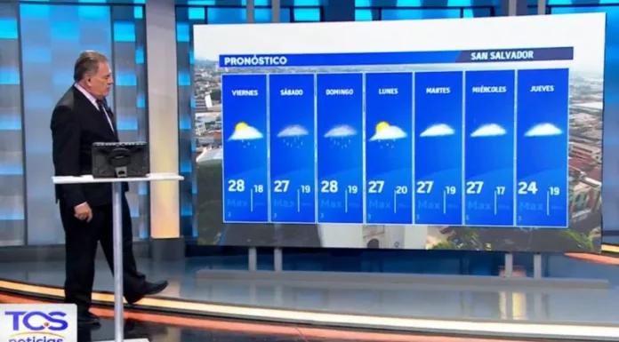 A partir del mediodía se esperan lluvias en zonas puntuales de El Salvador. Las temperaturas pueden llegar hasta los 36 °C y cielos nublados.