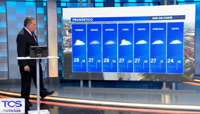 A partir del mediodía se esperan lluvias en zonas puntuales de El Salvador. Las temperaturas pueden llegar hasta los 36 °C y cielos nublados.