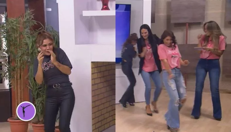 Una serie de explosiones encendió el set de “Liberadas” durante la dinámica del “globo explosivo”, que contó con la participación de Marco Bustamante y Carlos Iraheta. Todo sucedió mientras las conductoras lucían su lado más rockero al estilo “Rolling Stones”.