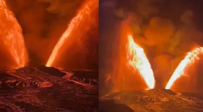 Desde hace más de una semana, el volcán Kilauea en Hawái registra actividad eruptiva continua, expulsando impresionantes columnas de lava.