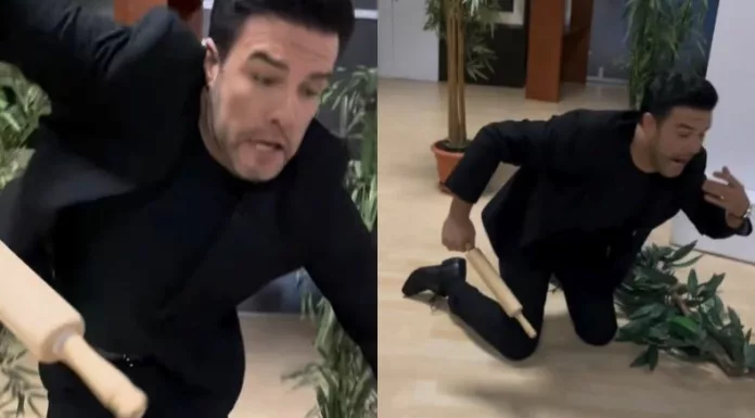 Un video publicado por “Viva la Mañana” dejó al descubierto el momento en que Henry Urbina terminó en el suelo.