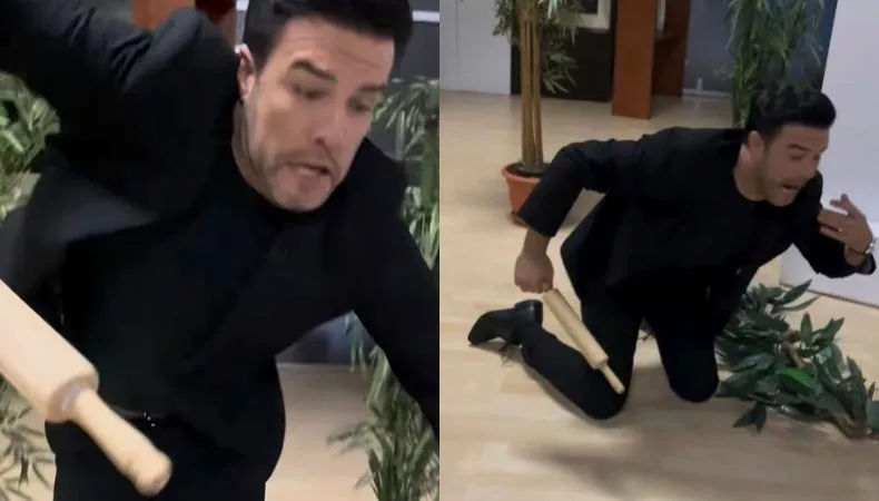 Un video publicado por “Viva la Mañana” dejó al descubierto el momento en que Henry Urbina terminó en el suelo.