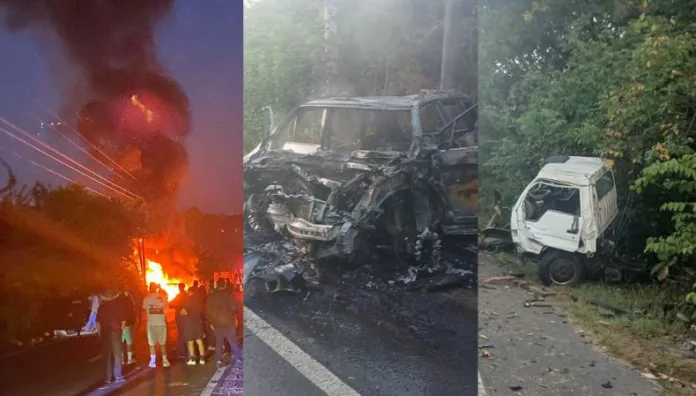 Un fallecido y seis lesionados tras accidente en la Longitudinal del Norte Un aparatoso accidente de tránsito en la carretera Longitudinal del Norte, en Chalatenango, dejó un fallecido y seis personas lesionadas.