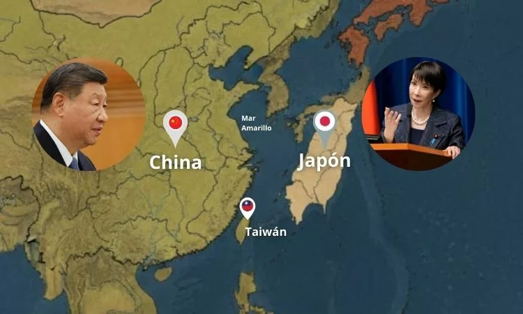 La primera ministra japonesa afirma que si China ataca a Taiwán, Japón estaría amenazado y tendría que usar sus fuerzas para defender a la isla.