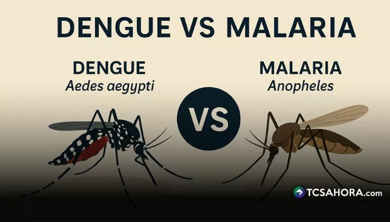Aunque sus síntomas se parecen a los del dengue, la malaria se transmite por un mosquito diferente y sus síntomas pueden tardar más en aparecer.