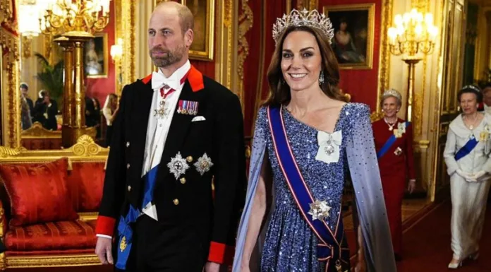 Kate Middleton, princesa de Gales, sorprendió a todos durante una cena de gala en Alemania al lucir una tiara de 2,600 diamantes.