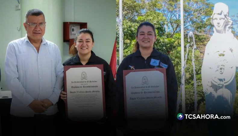 La UES entregó un reconocimiento a la estudiante Ángela Pineda por su destacada participación en un campamento especializado de la NASA.