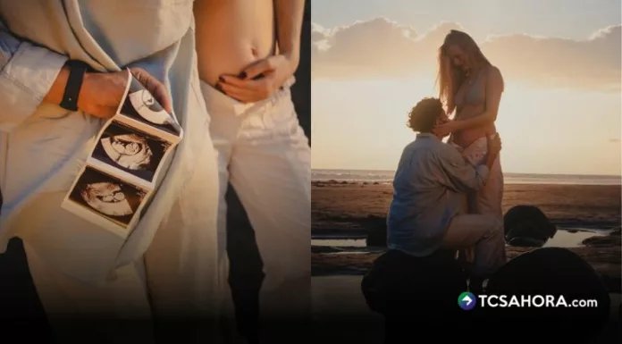 Una sesión fotográfica frente al mar junto a su pareja y un mensaje breve bastaron para que el conductor confirmara que será papá.