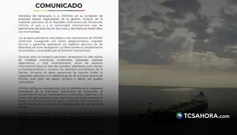 Venezuela asegura que la exportación de crudo se desarrolla con normalidad 