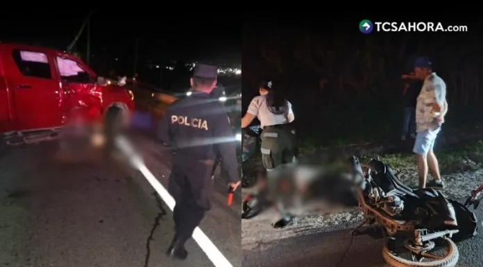 Dos motociclistas murieron, entre ellos una mujer embarazada, en accidentes de tránsito ocurridos entre la noche del sábado y la madrugada del domingo.
