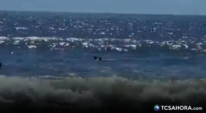 Personal de la Marina Nacional rescató a un bañista que fue arrastrado por una corriente marina en la playa Cangrejera, en La Libertad.