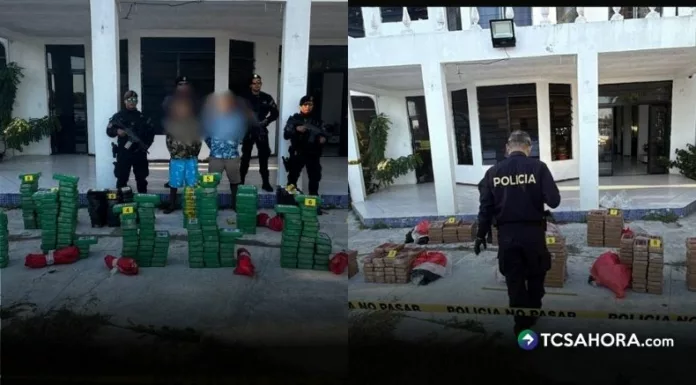 La PNC decomisó durante un operativo 375 kilos de droga, valorados en aproximadamente 9.4 millones de dólares.