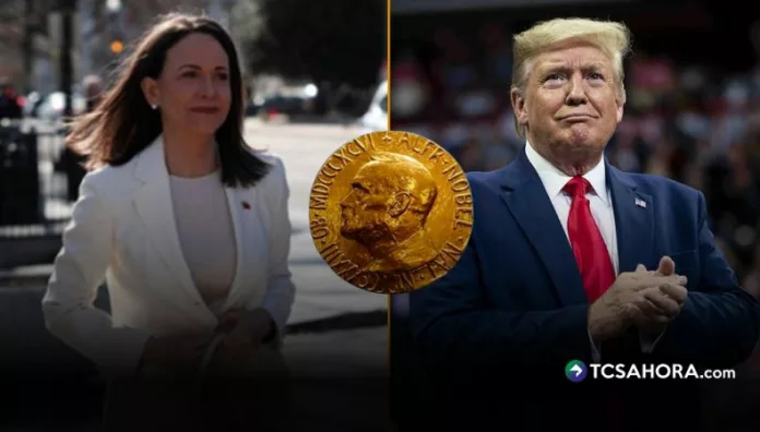 María Corina Machado afirma haber entregado su Nobel de la Paz a Donald Trump Machado dijo que presentó su medalla del Nobel de la Paz a Trump en la Casa Blanca, sin aclarar si el presidente aceptó la insignia.